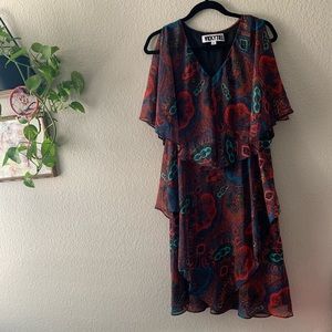 Vicky Tiel Vintage Paisley Layer Dress Size Large